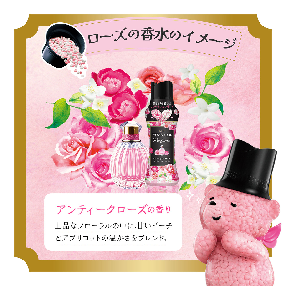 レノア アロマジュエル アンティークローズ＆フローラルの香り