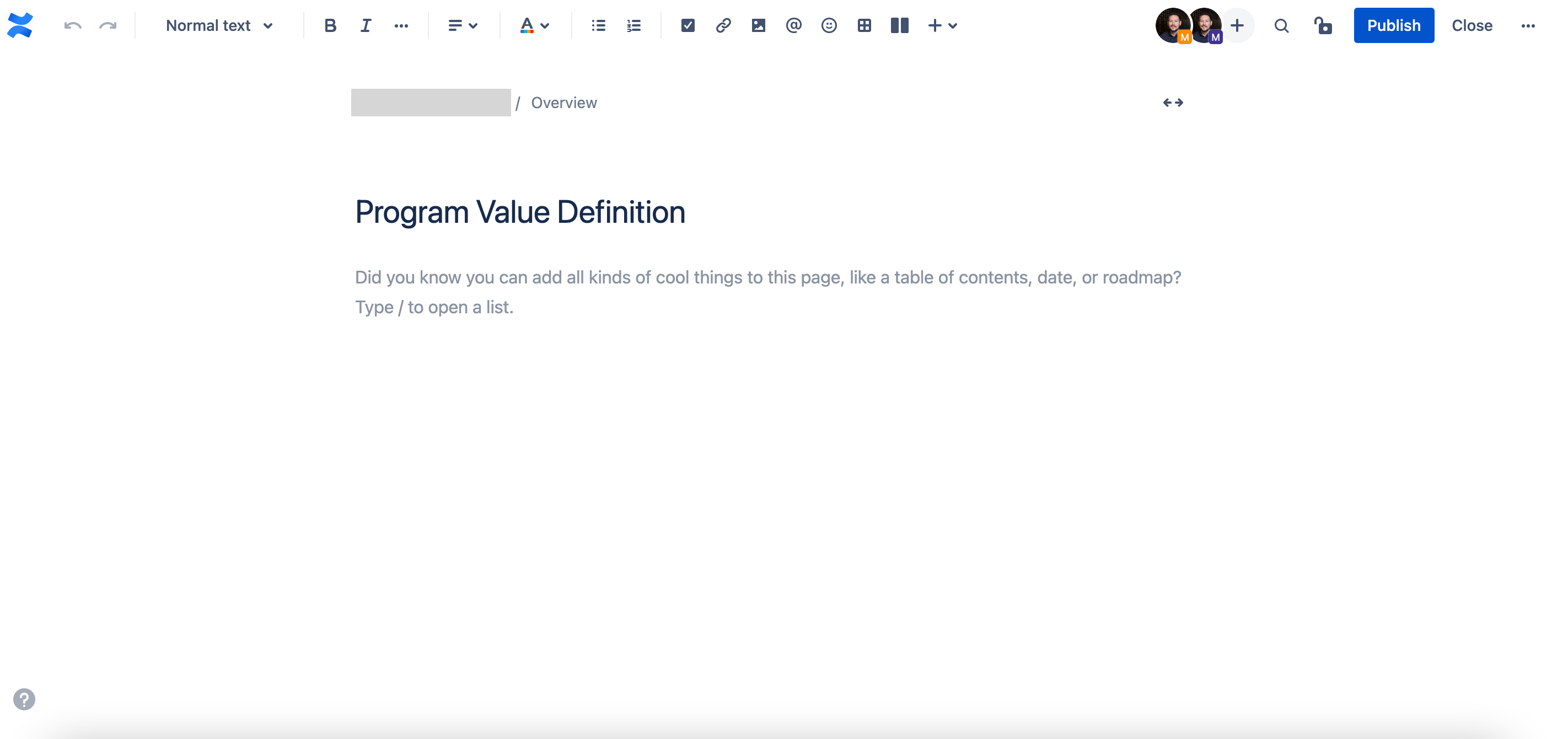 How to build a common value definition