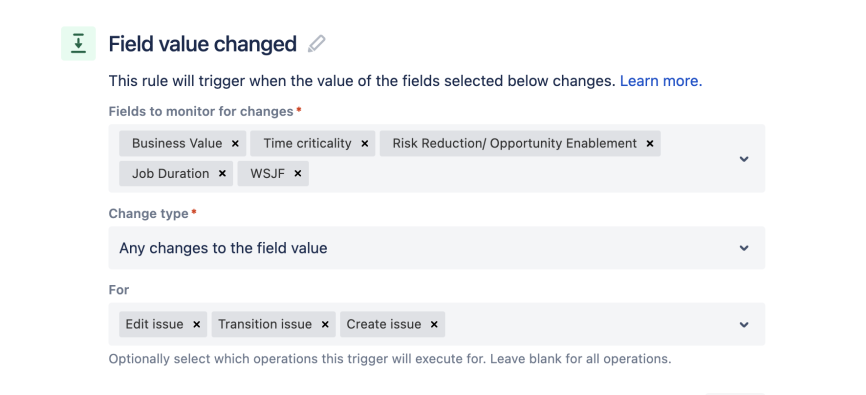 field value change