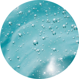  Water drops on the light blue background.