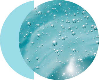 Water drops on the light blue background.