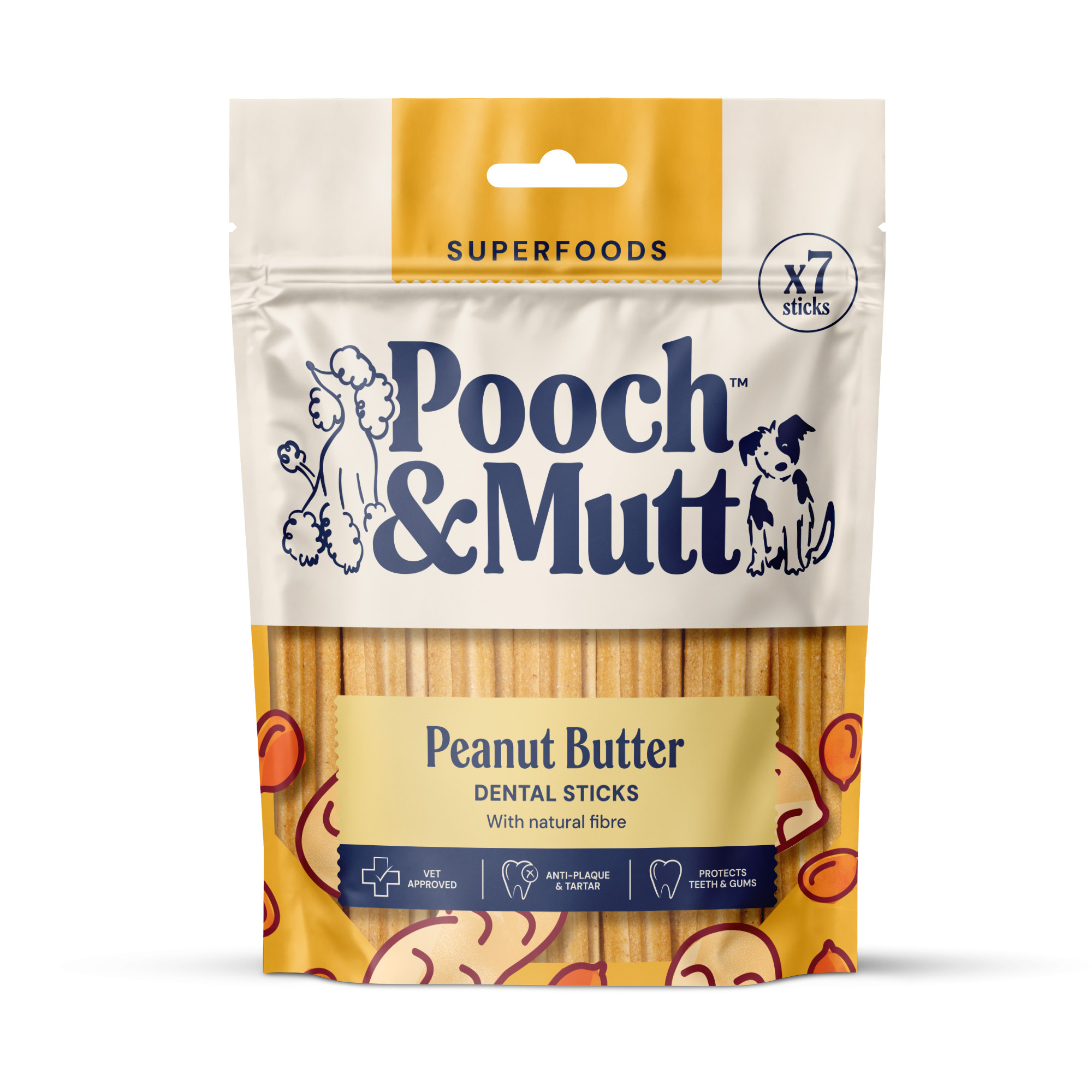 Pooch & Mutt Peanut Butter Dental Sticks For Dogs