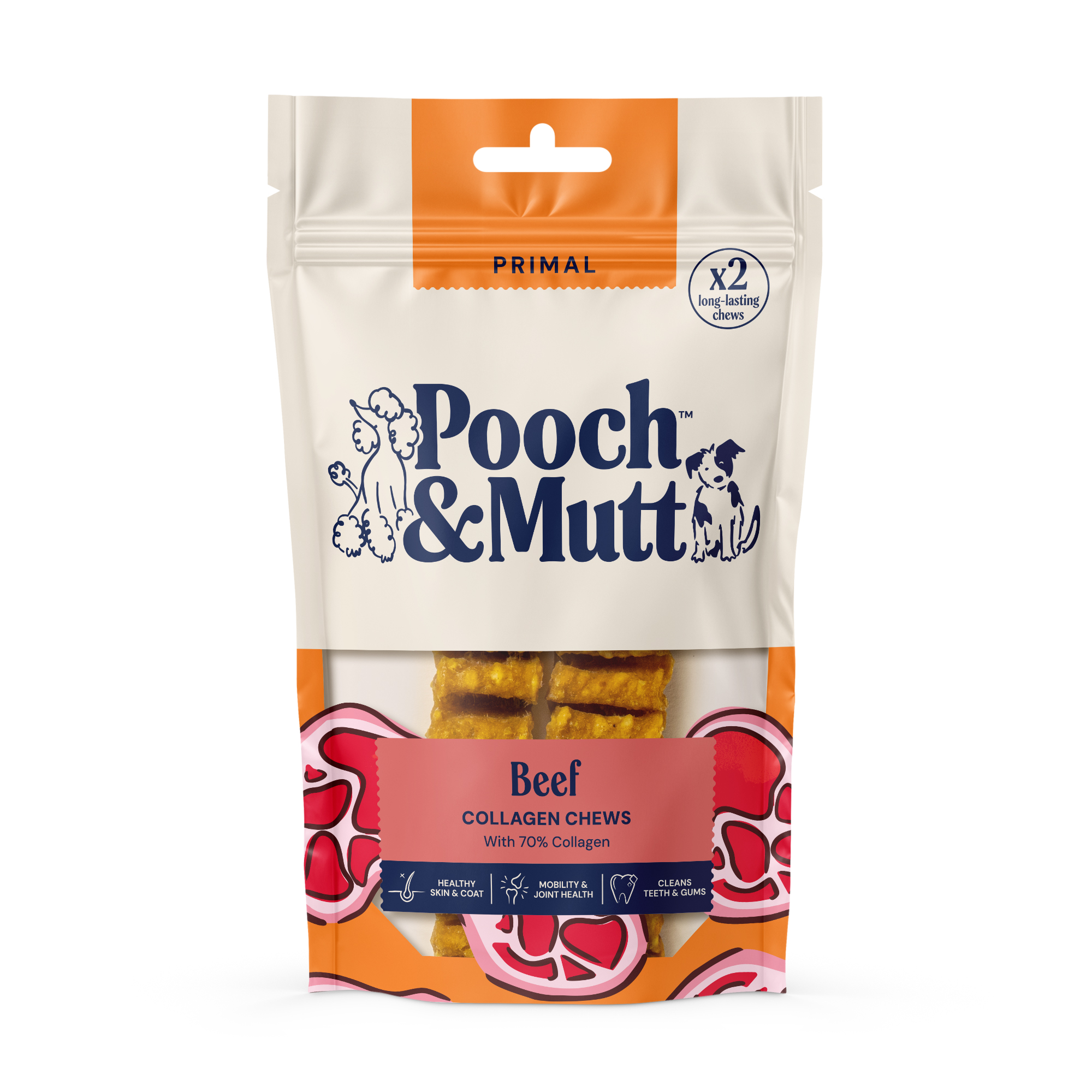 Pooch & Mutt Primal Long-Lasting Beef Collagen Chews