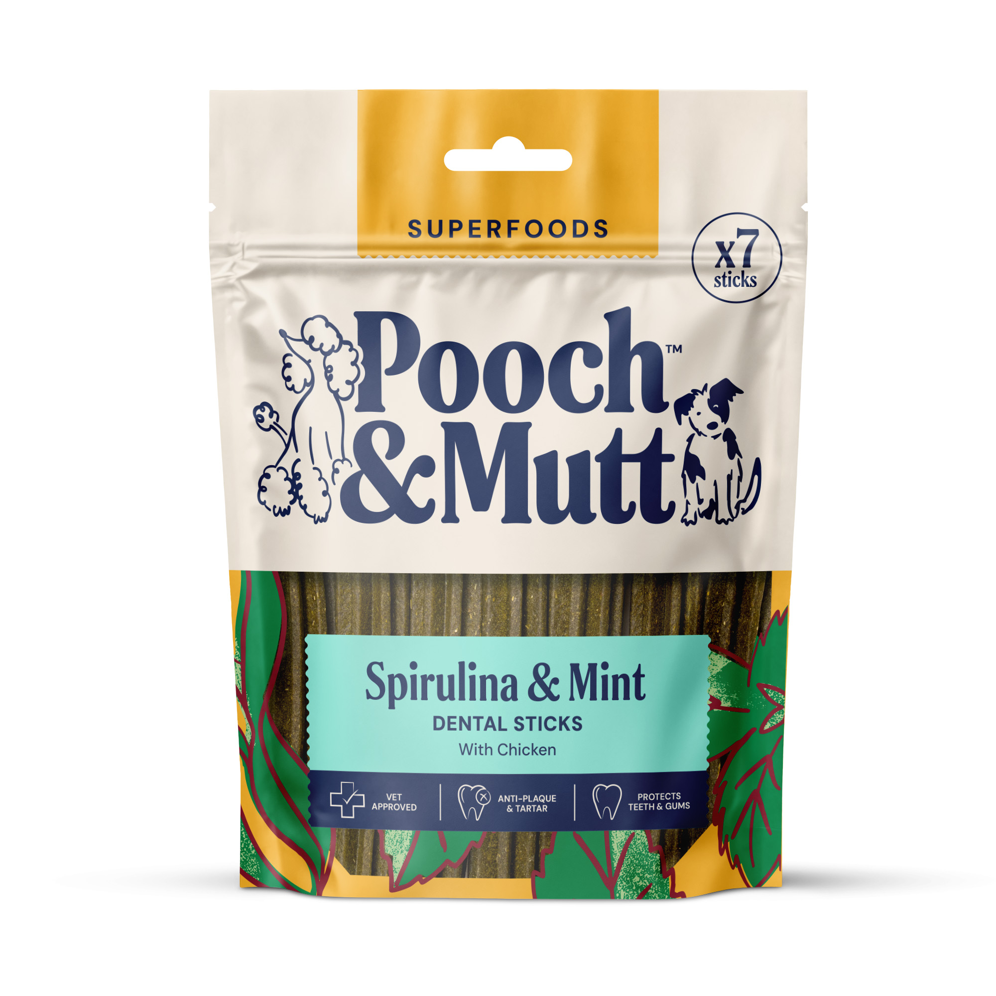 Pooch & Mutt Spirulina & Mint Dental Sticks For Dogs
