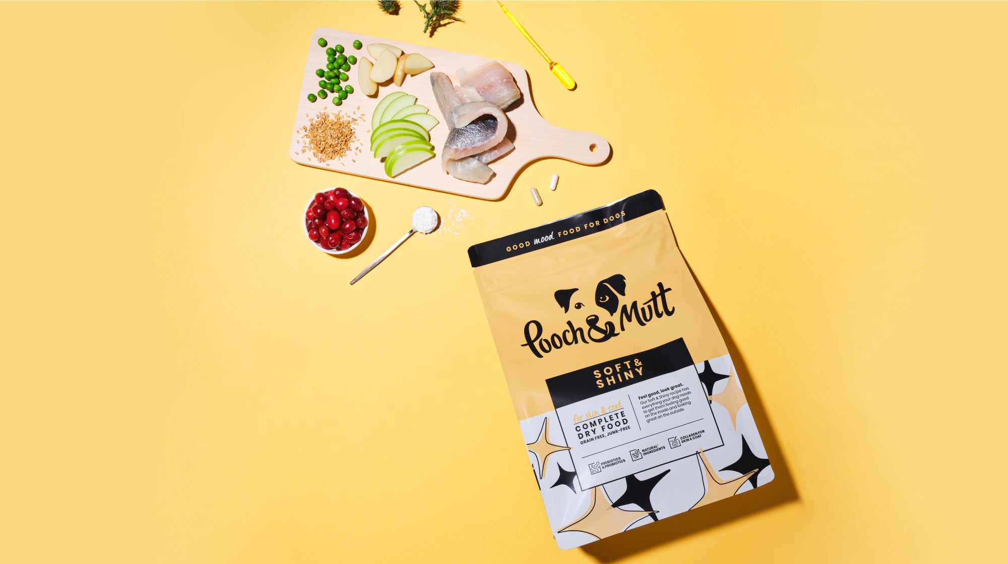 soft and shiny functional food for dogs