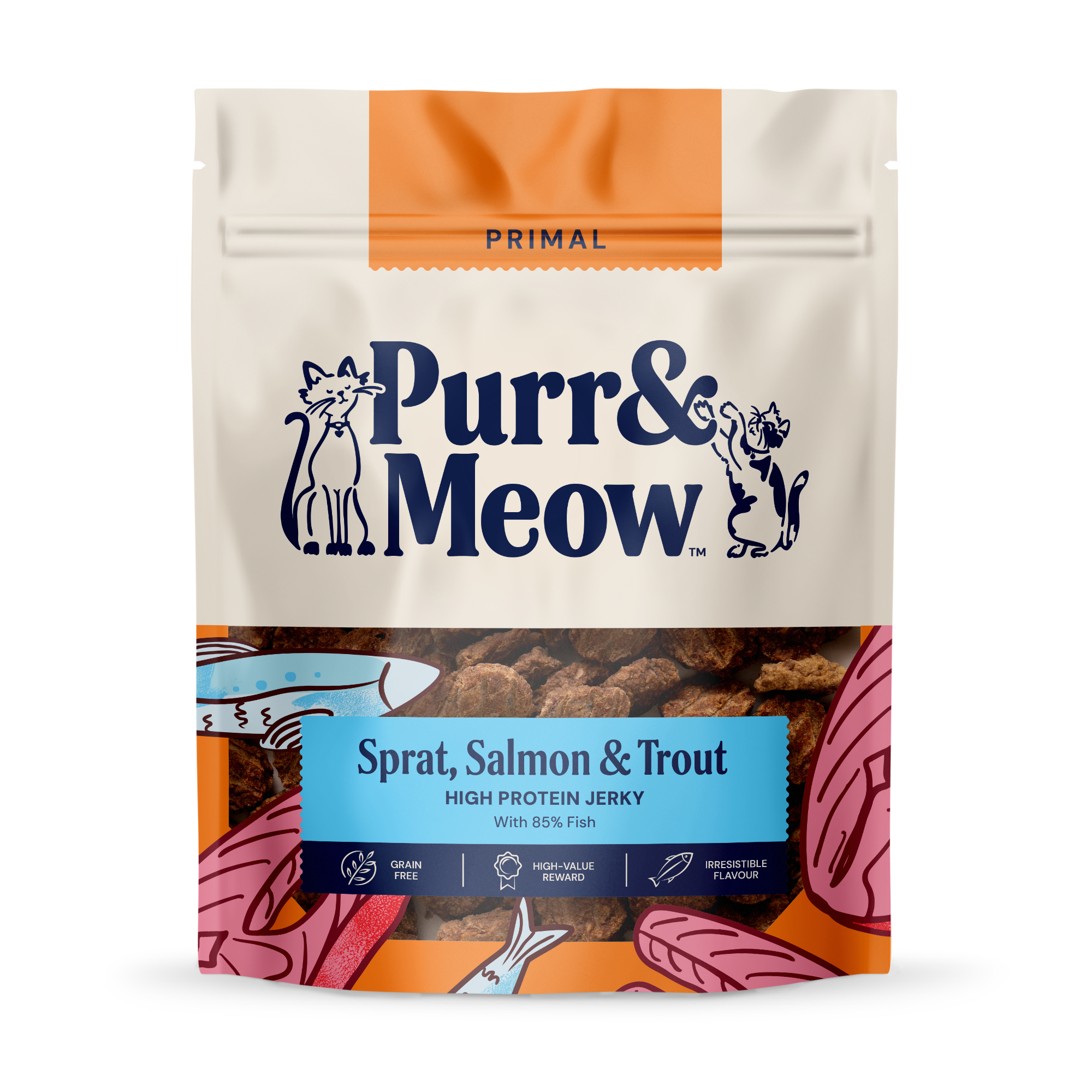 Pooch & Mutt Primal Sprat & Salmon Fish Jerky For Cats