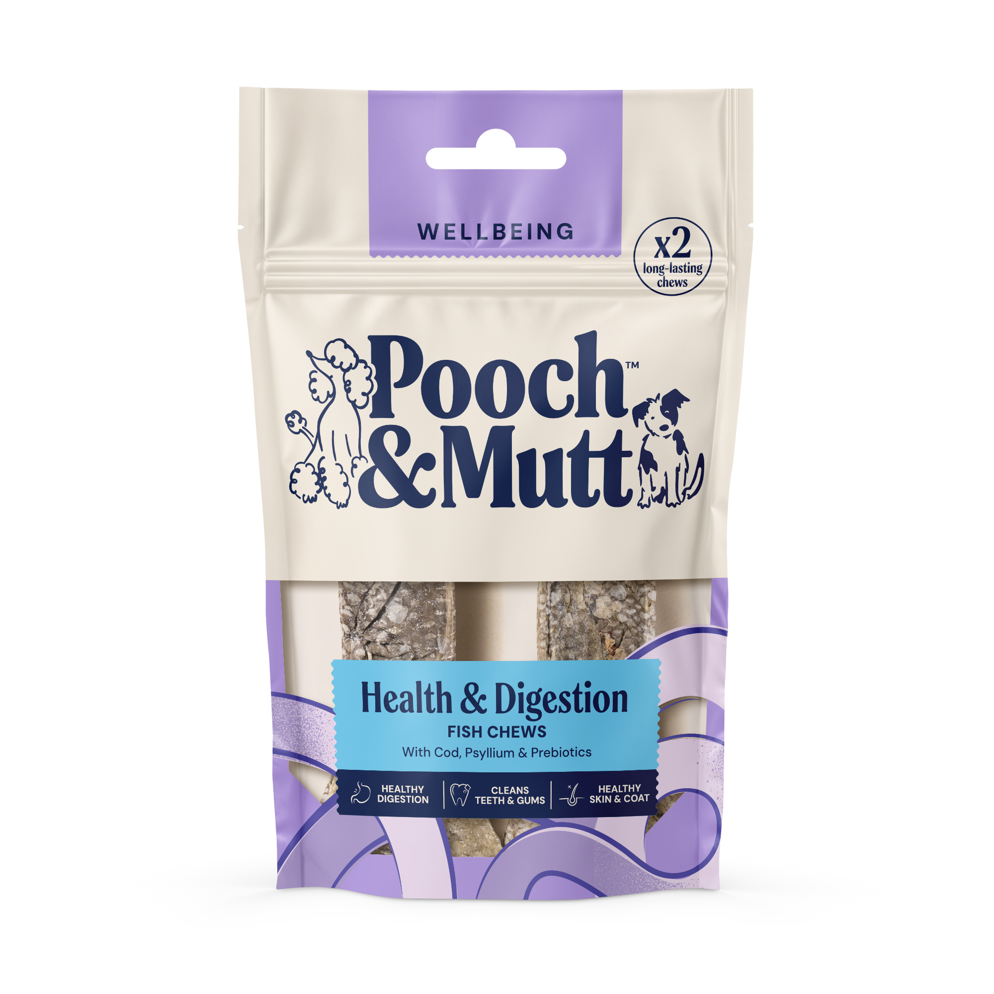 Pooch & Mutt Health & Digestion Fish Hide Chews