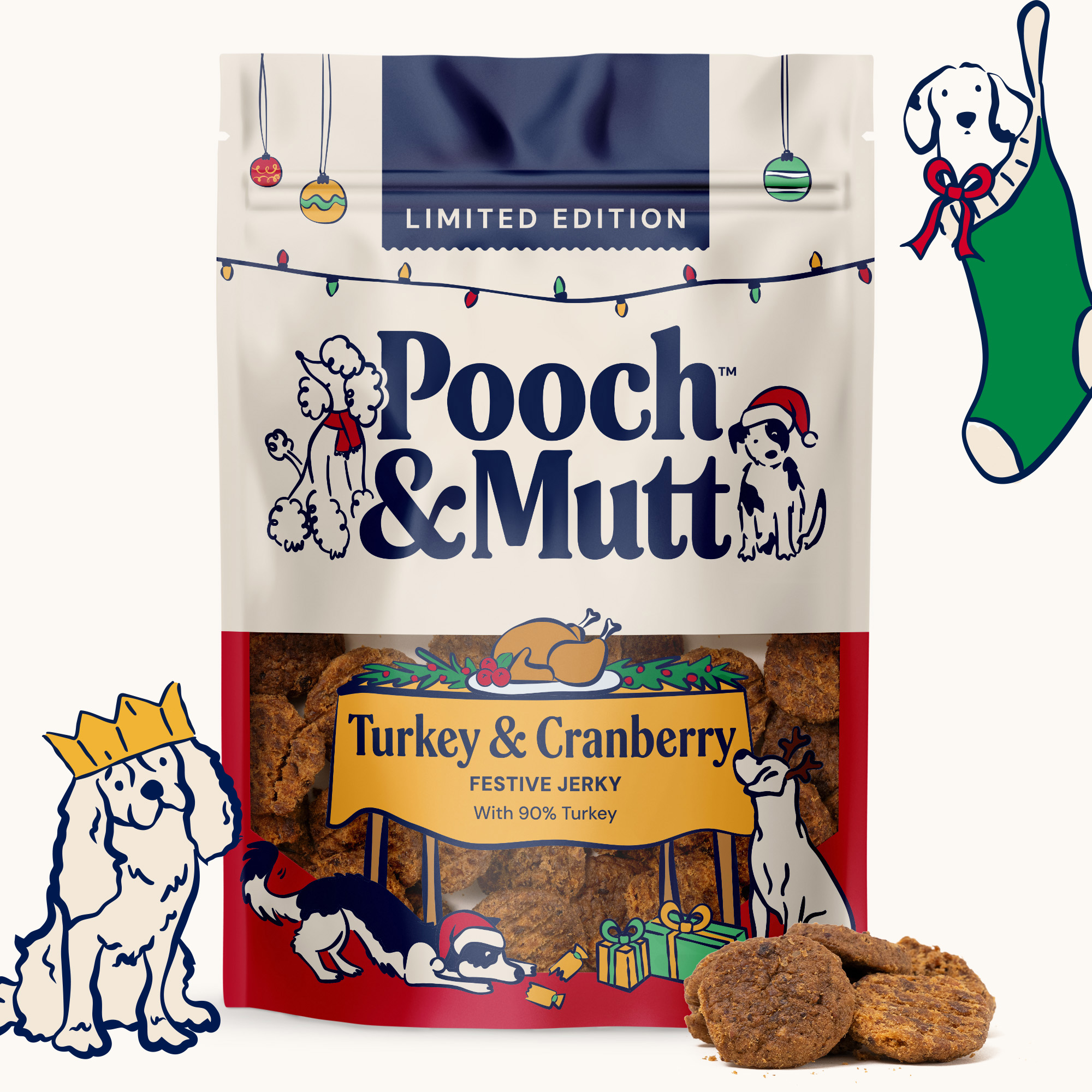 Christmas Turkey & Cranberry Jerky For Dogs 