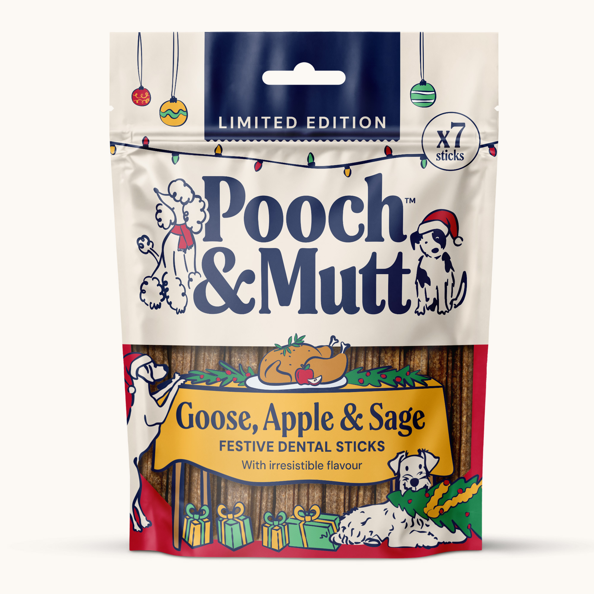 SEASONAL CHRISTMAS DENTAL STICKS GOOSE APPLE & SAGE 251 g 2000X2000 WEB OP