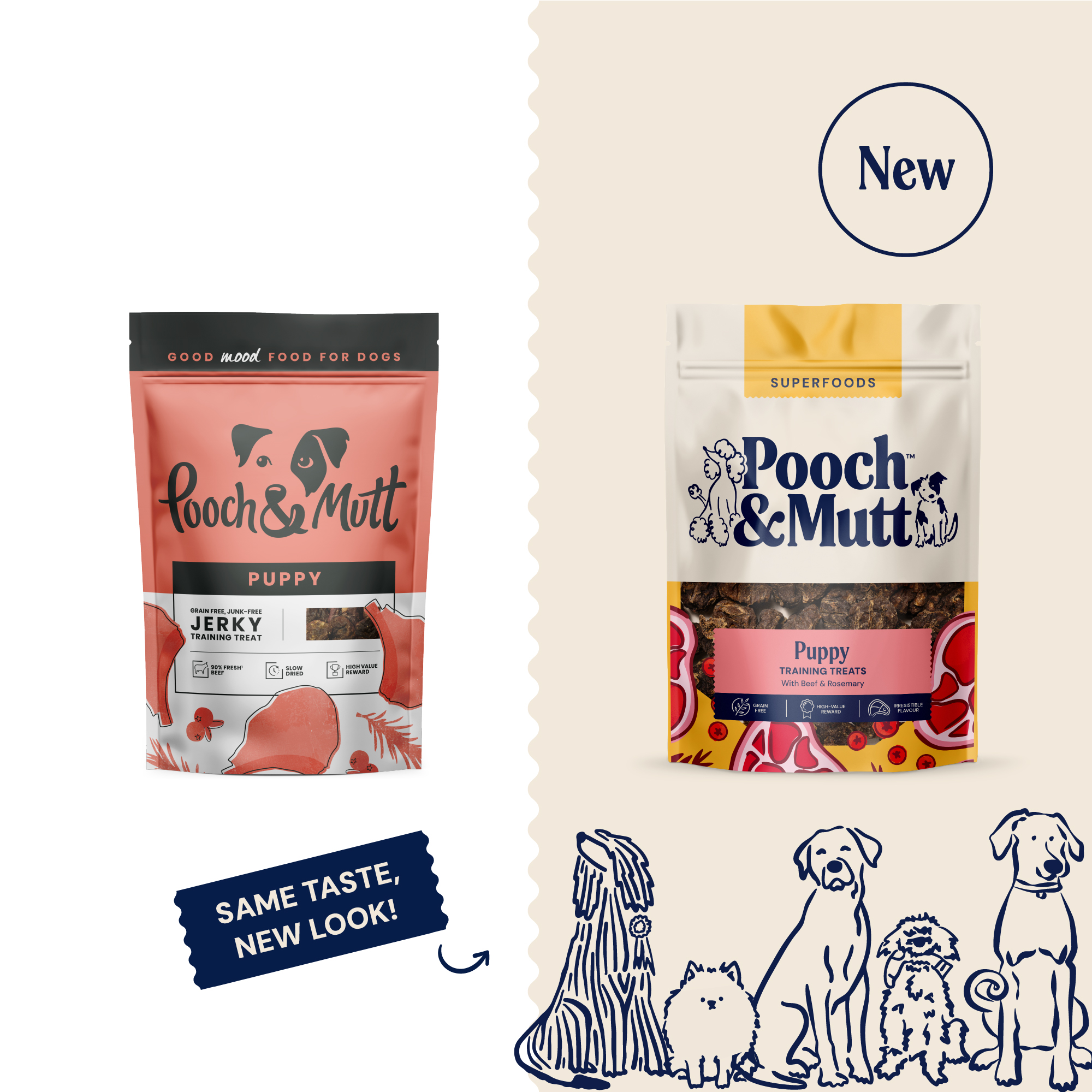 P&M NEW vs OLD JERKY SUPERFOODS PUPPY TRAINING JERKY