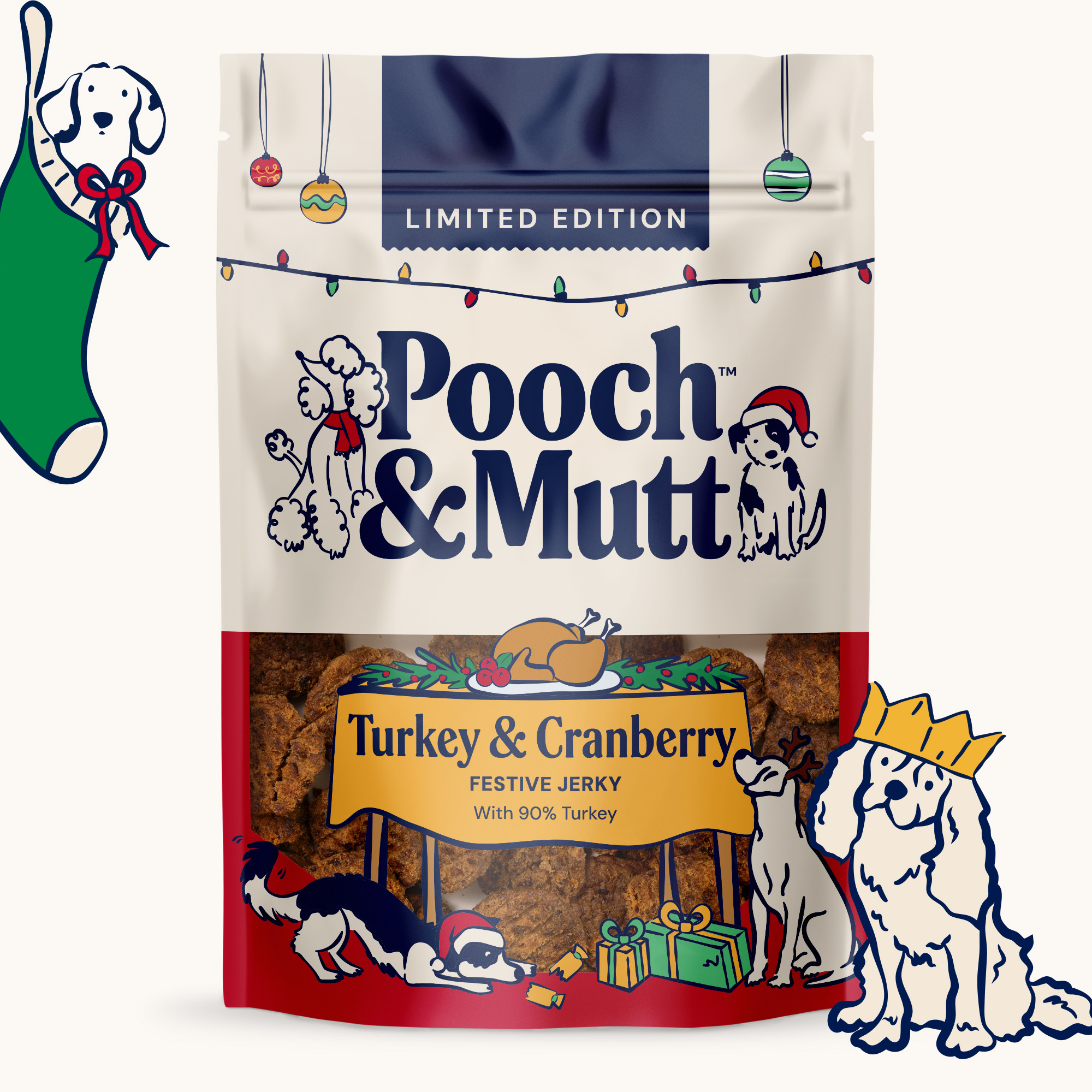 Christmas Turkey & Cranberry Jerky For Dogs 