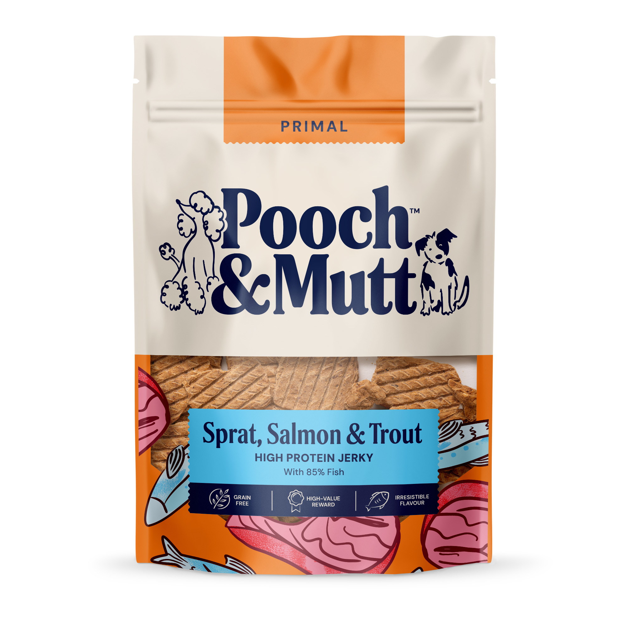 Pooch & Mutt Primal Sprat & Salmon Fish Jerky