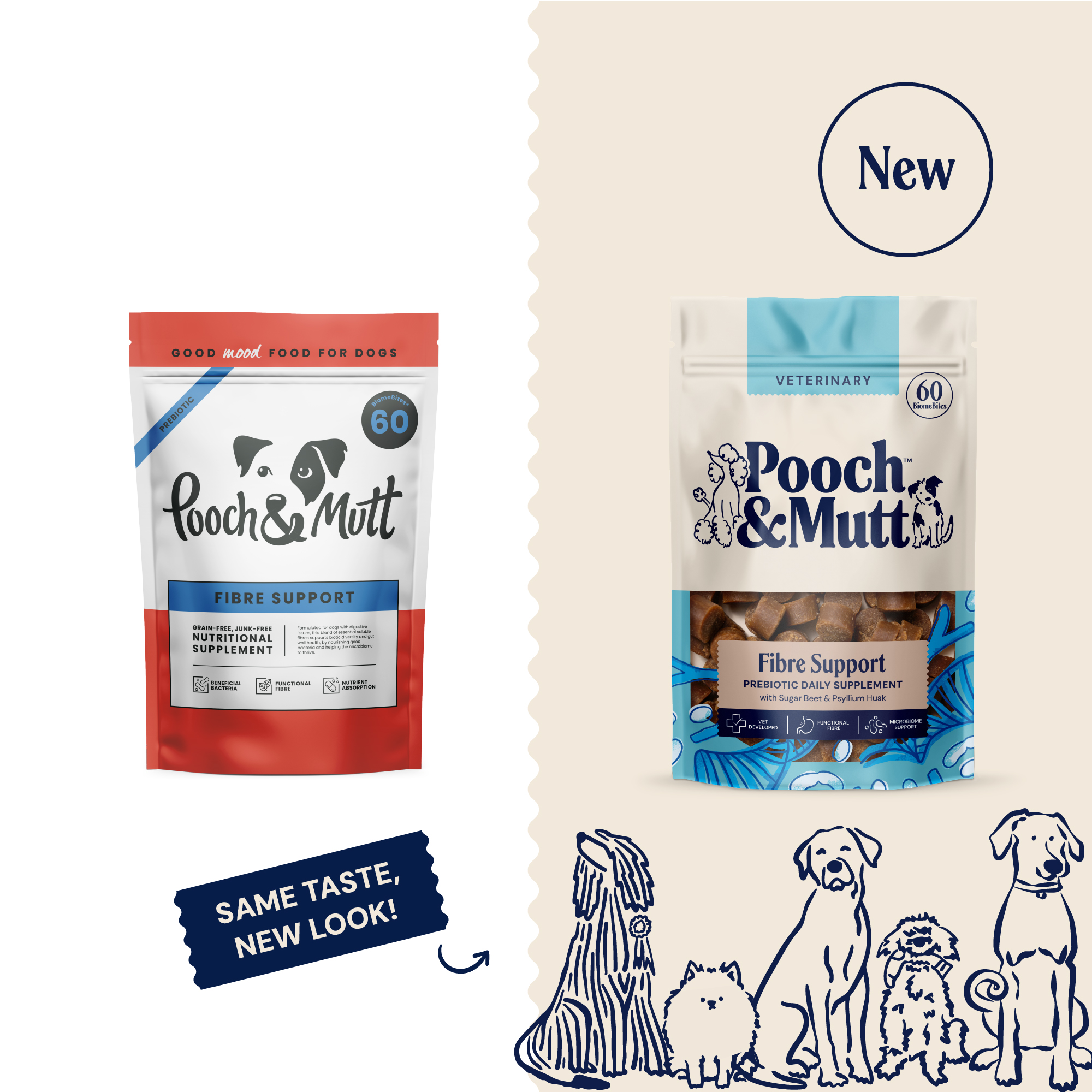 P&M NEW vs OLD SUPPLEMENTS VETERINARY FIBRE SUPPORT