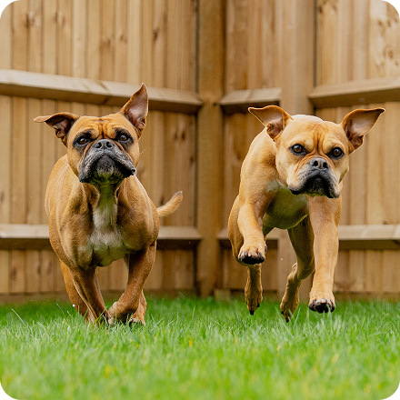 p6 sale homepage dogs running in garden