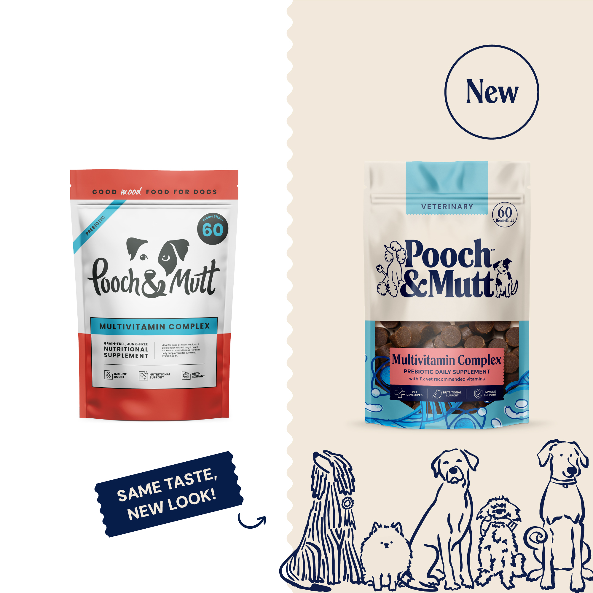 P&M NEW vs OLD SUPPLEMENTS VETERINARY MULTIVITAMIN COMPLEX