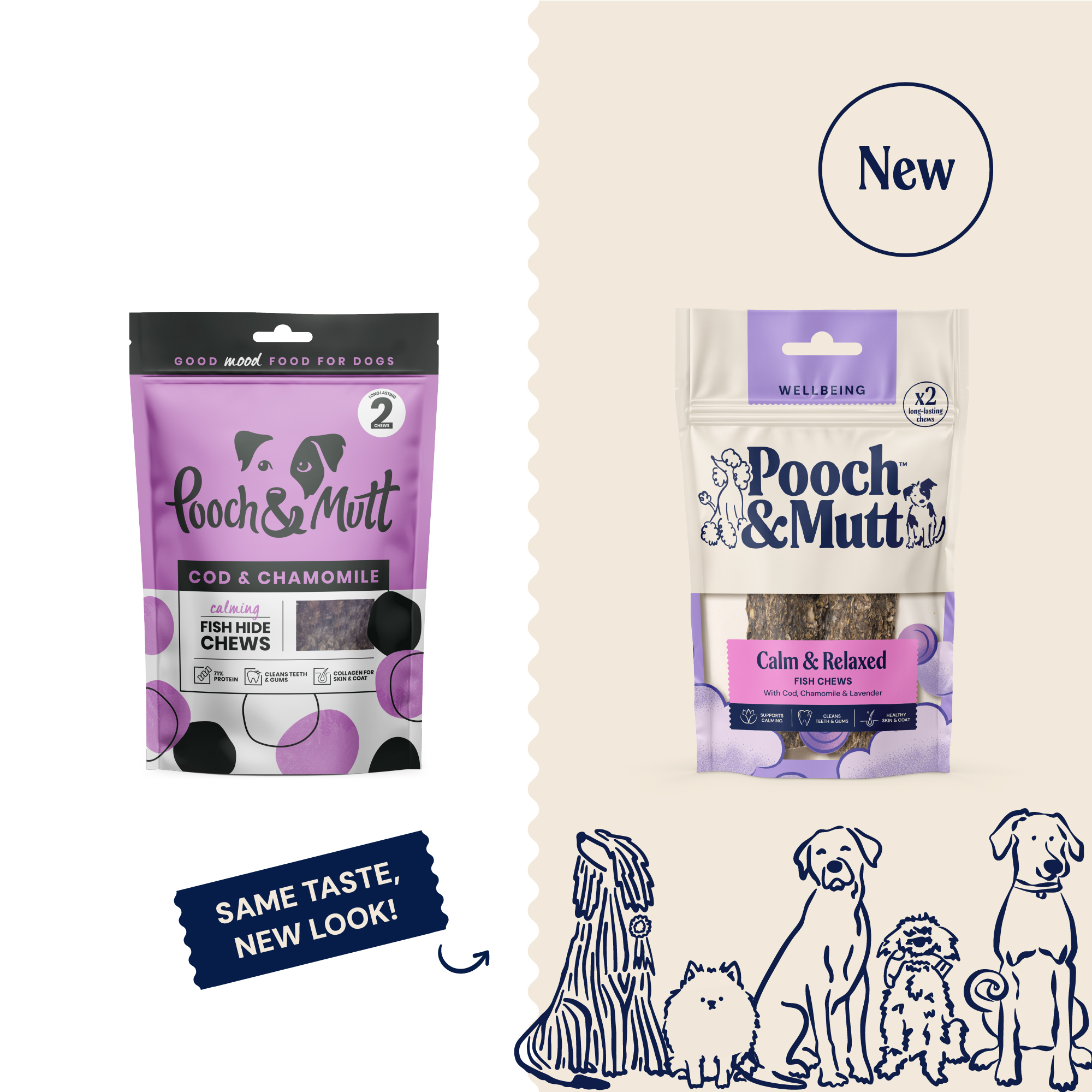 P&M NEW vs OLD FISH CHEWS WELLBEING CALM & RELAXED