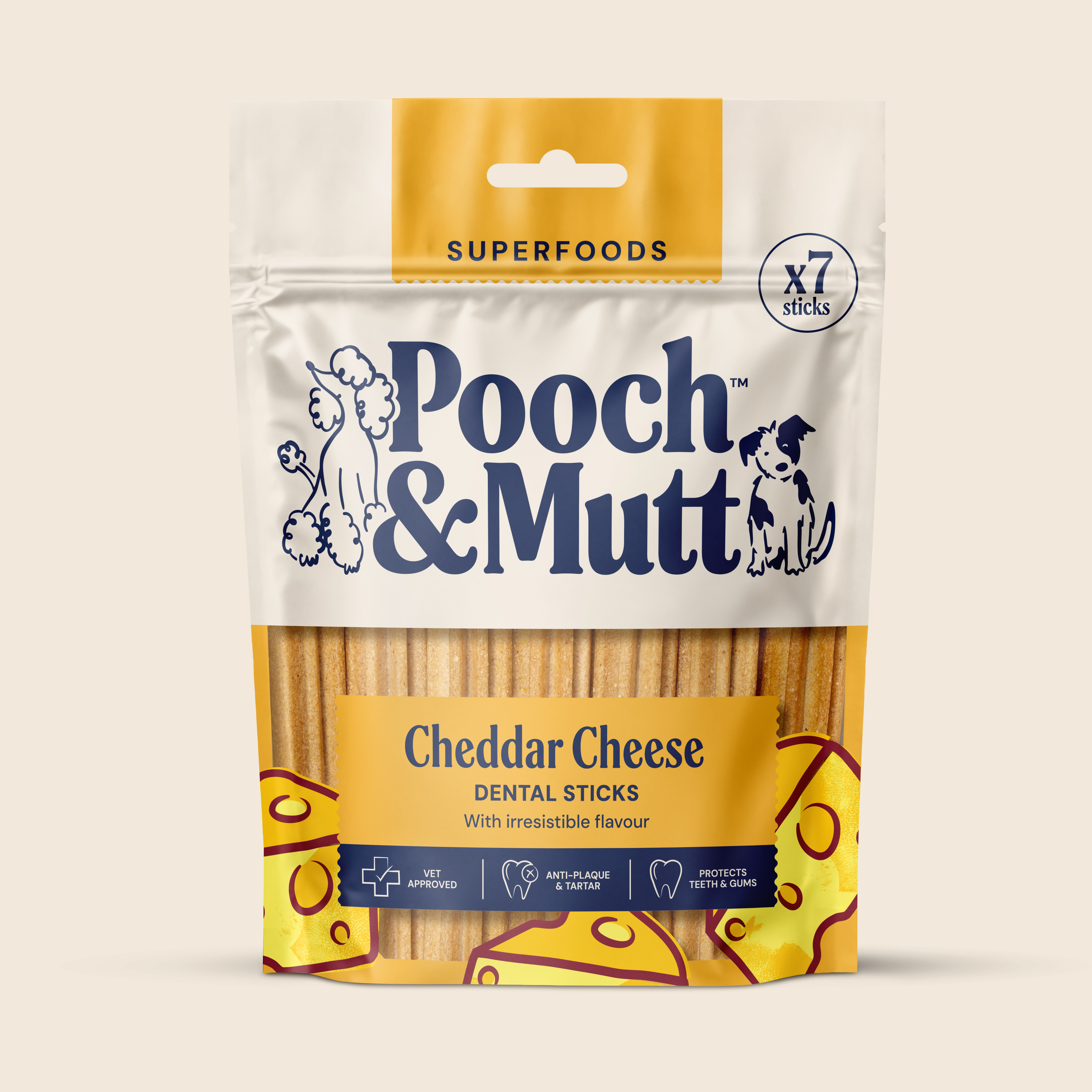 Cheddar Cheese Dental Sticks For Dogs