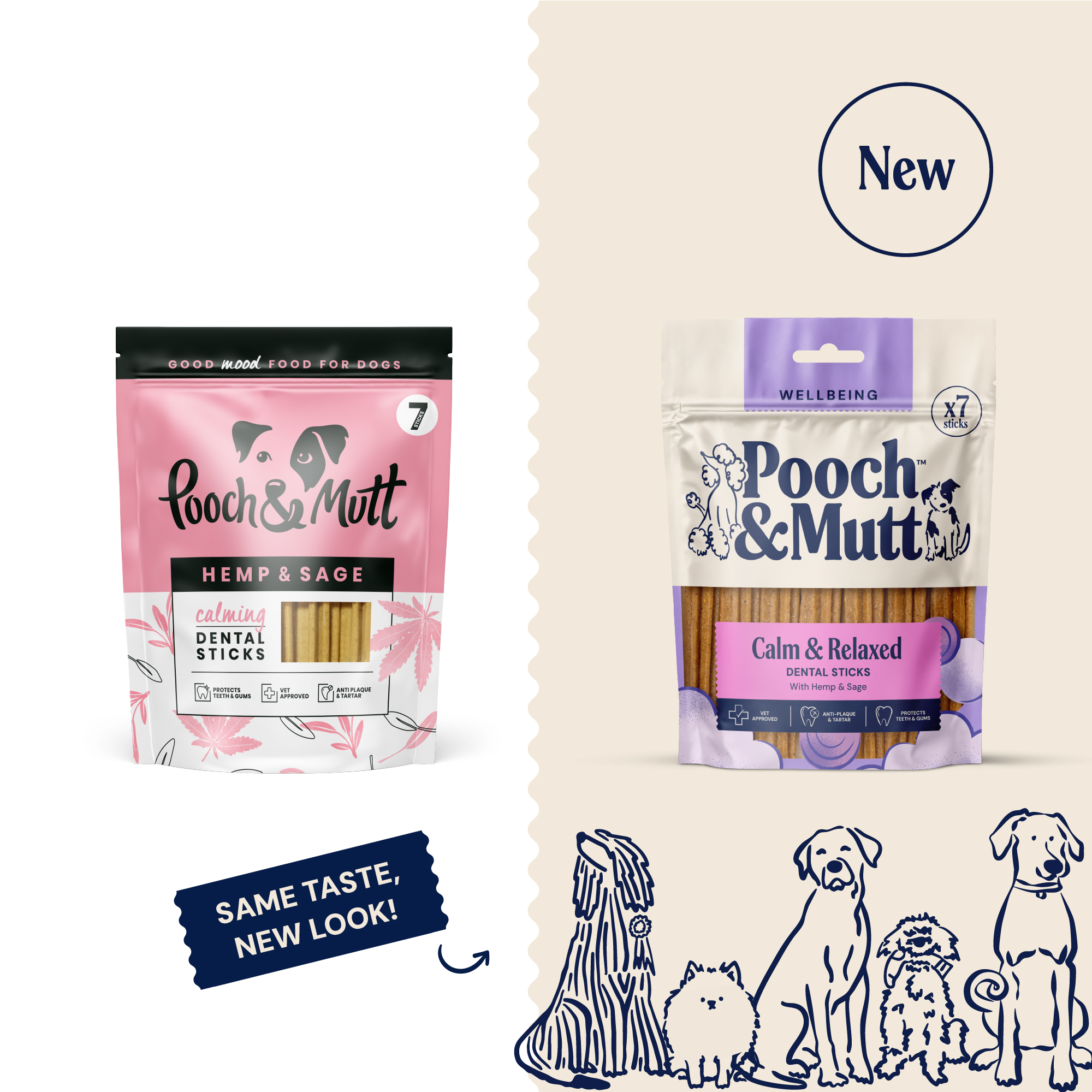 P&M NEW vs OLD DENTAL STICKS WELLBEING CALM & RELAXED