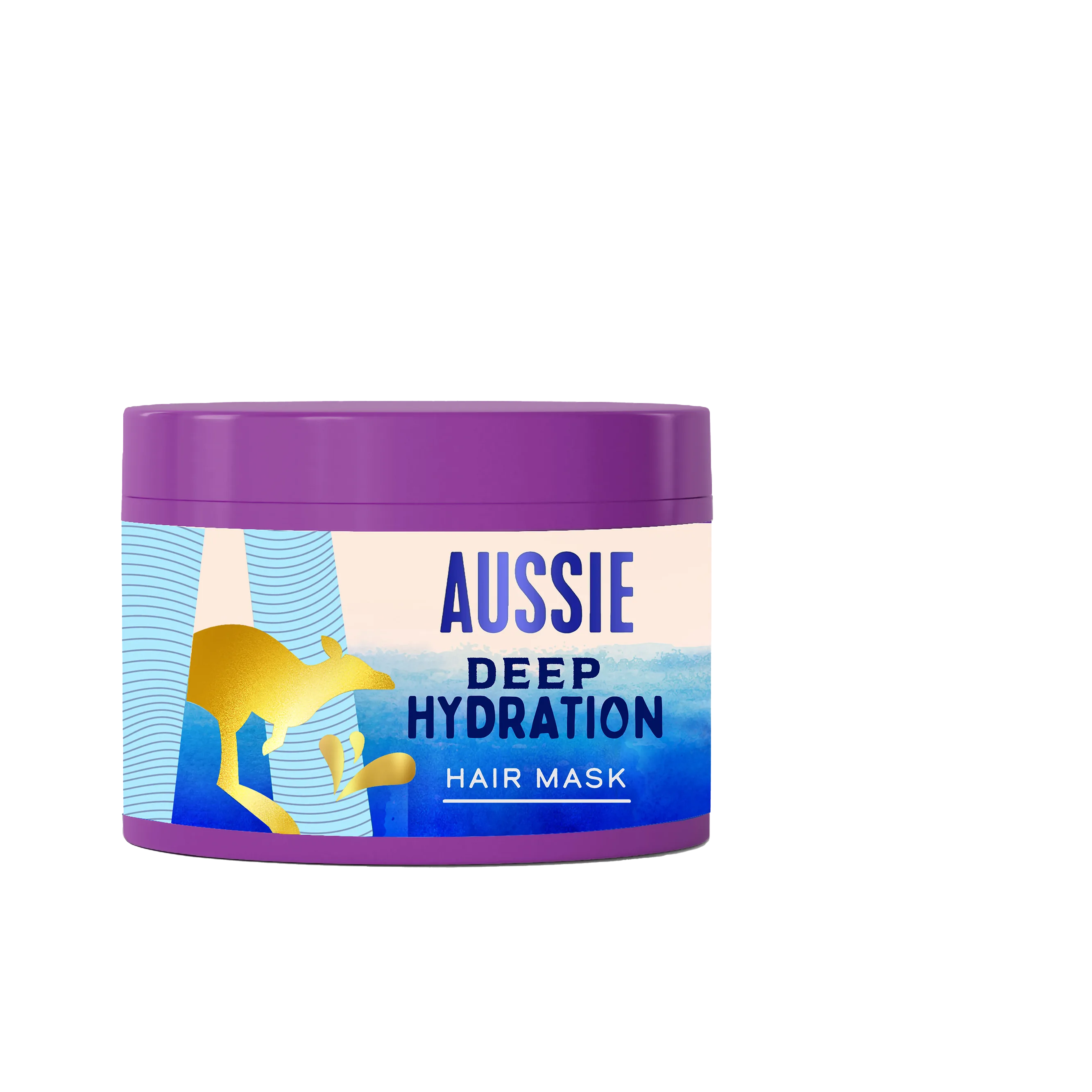 Aussie Hidratación Profunda Mascarilla, sobre fondo gris.