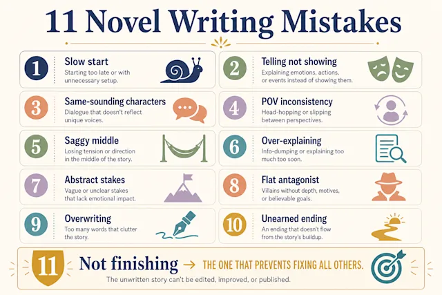 My List of 11 Writing Mistakes to Avoid in a Novel - Squibler Learning ...