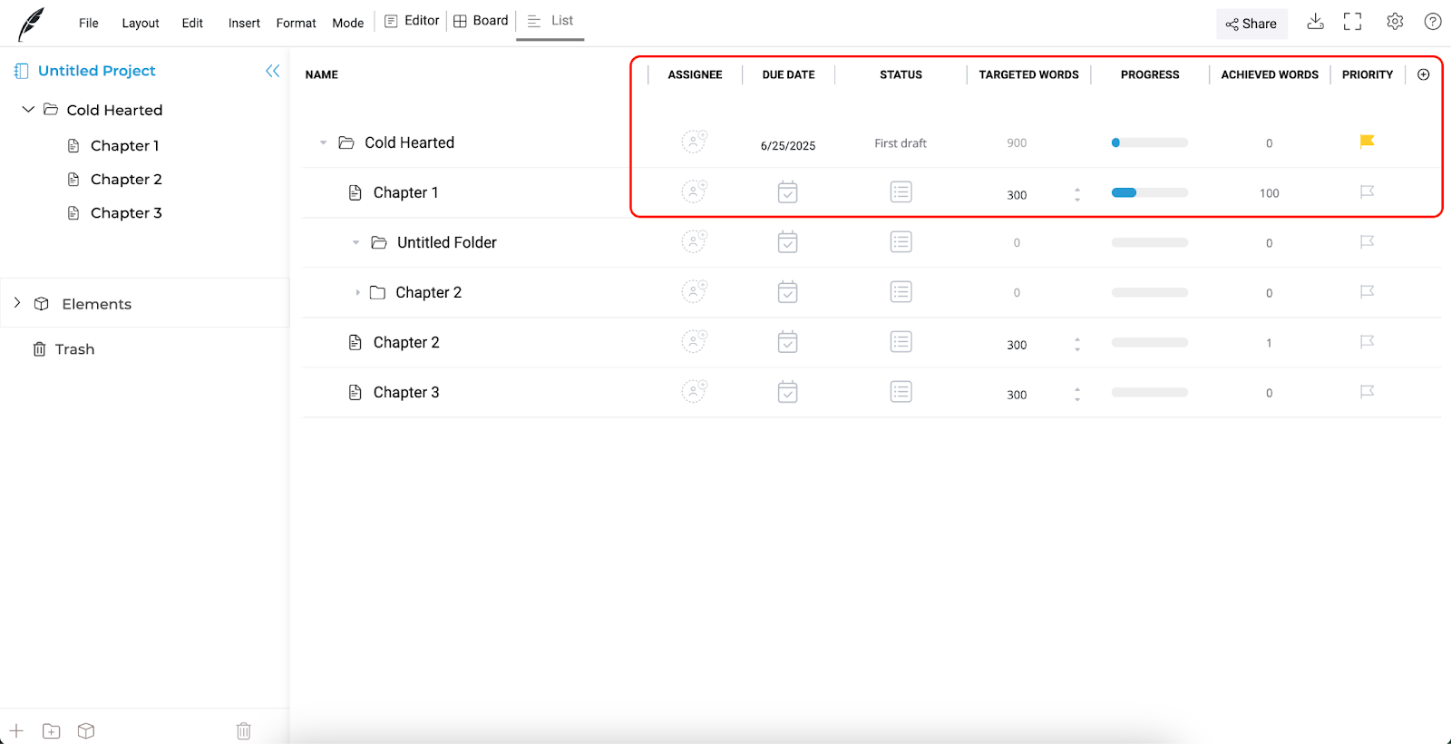 Organization and collaboration features in Squibler 