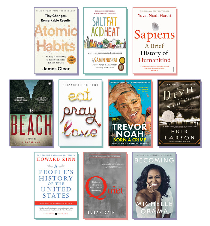 Nonfiction books collage