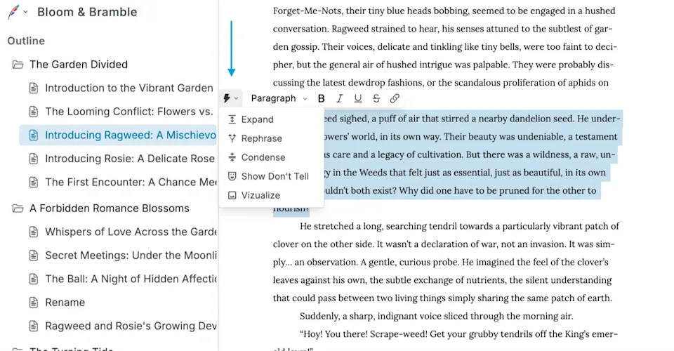 Using the Quick Edits AI Toolbar - Squibler Knowledge Center