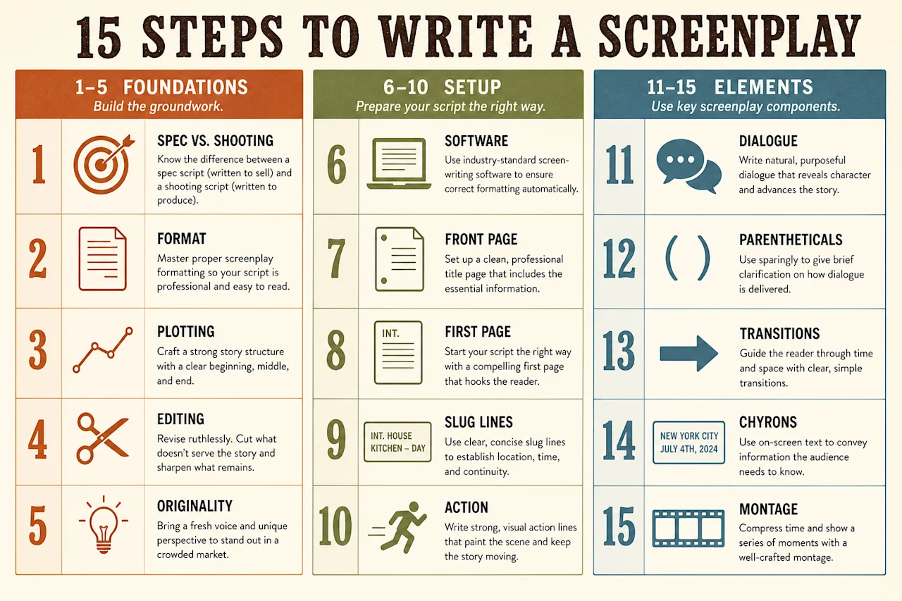 Screenplay Instruct How to Write a Screenplay: Script Writing in 15 Steps - Squibler ...