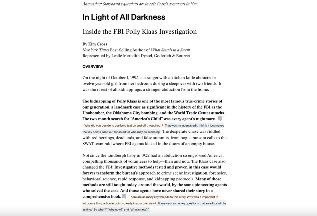 In Light of All Darkness book proposal example