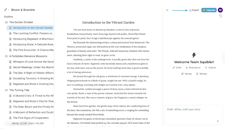 Exporting Your Work - Squibler Knowledge Center