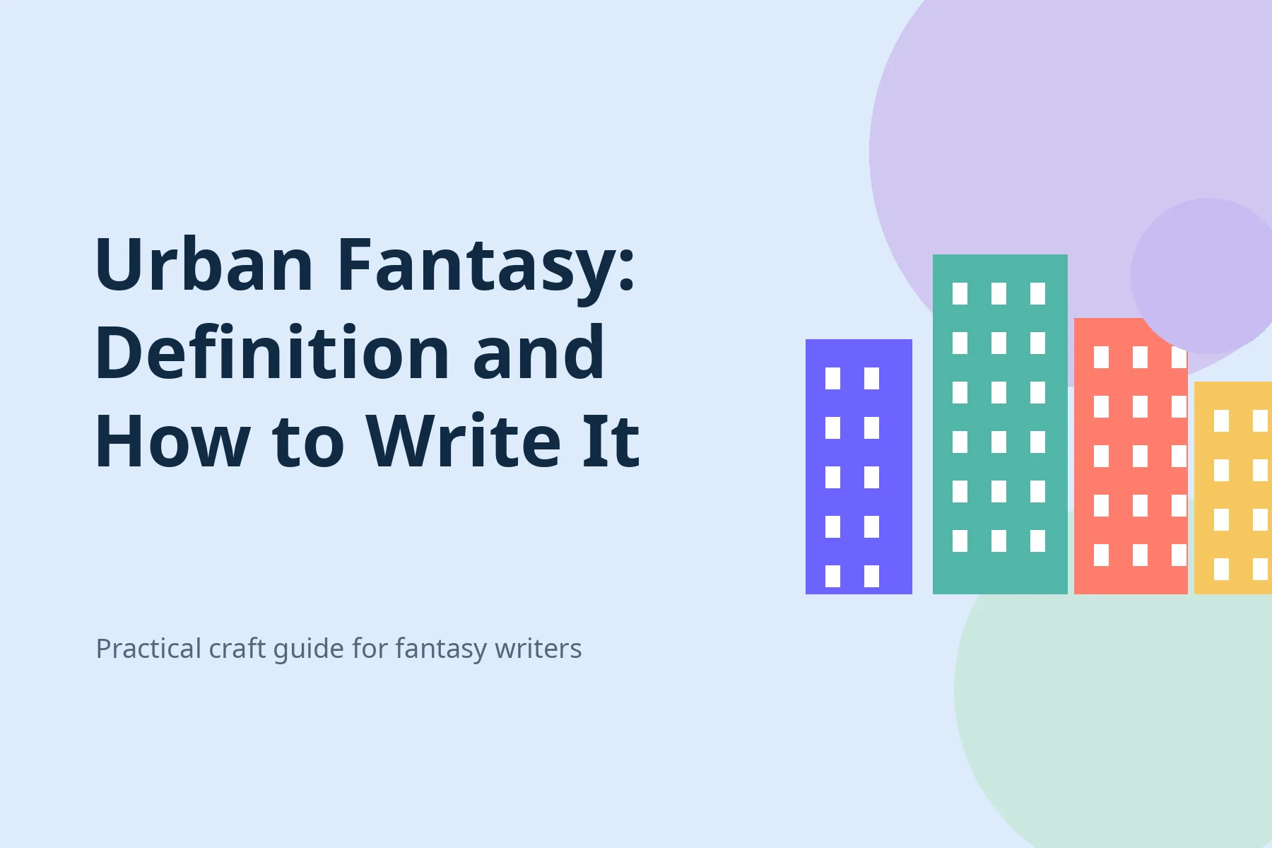 Flat-vector illustration for a guide to urban fantasy