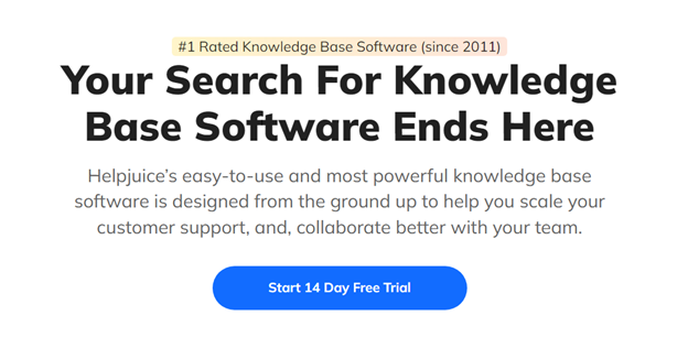 Helpjuice homepage