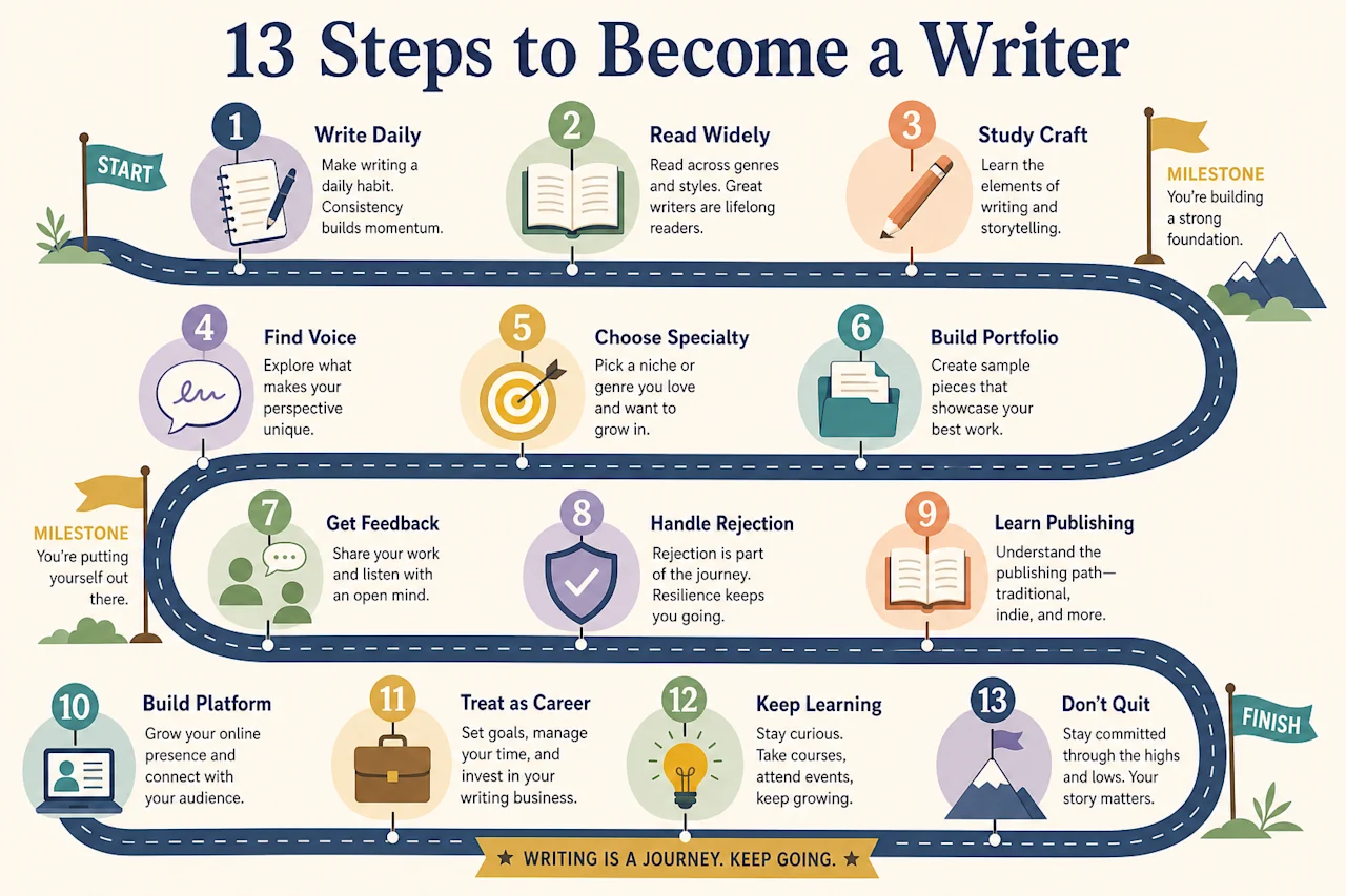 How to Become a Writer: My 13-Step Guide - Squibler Learning Center