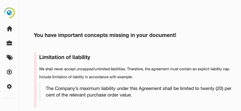 Illustration of a contract liability cap and its scope.