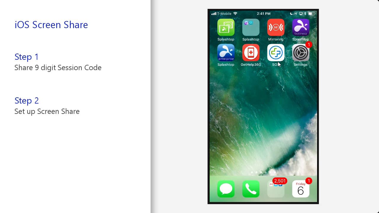 How to Share your iOS 11 Screen with Splashtop SOS
