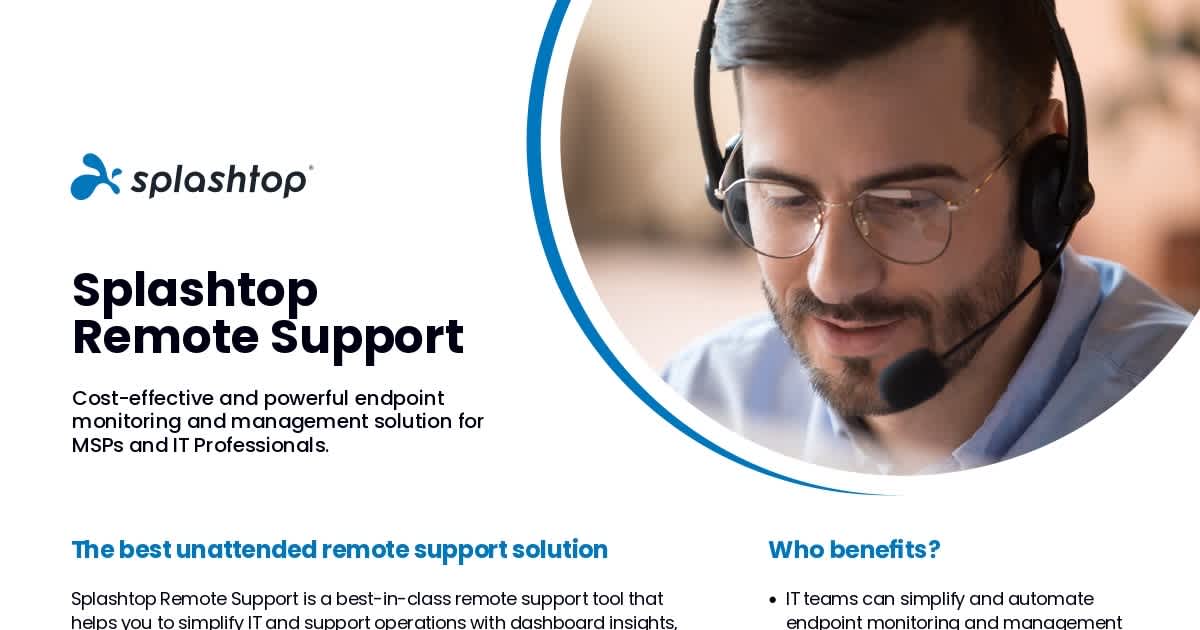 Splashtop Remote Support Datasheet | Splashtop