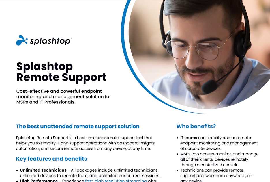 Splashtop Remote Support Datasheet | Splashtop