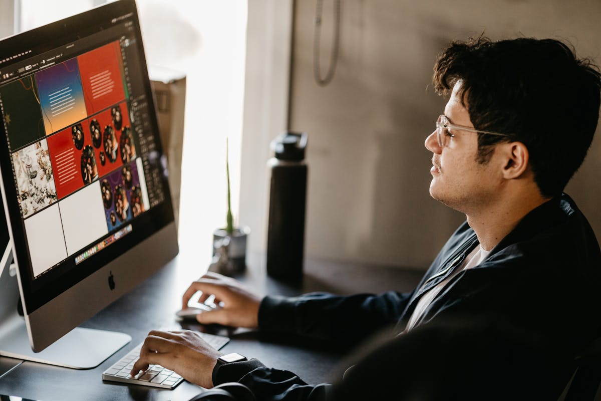 A graphic designer working remotely.