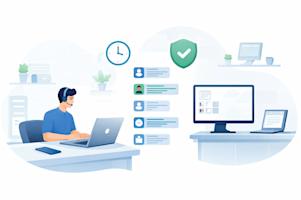 Logs being tracked while a remote IT support agent works.