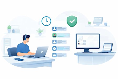 Logs being tracked while a remote IT support agent works.