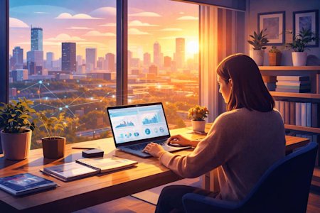 A person working remotely on a laptop.