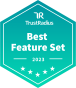 TrustRadius Best Feature Set 2023 badge