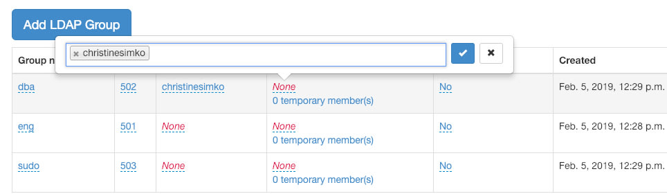 Screenshot of how to add an LDAP group