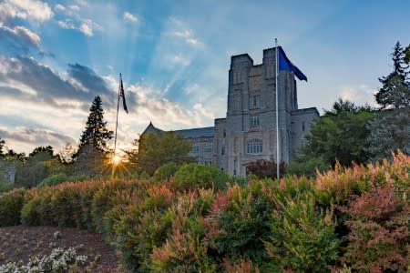 Front view of the Virginia Tech building