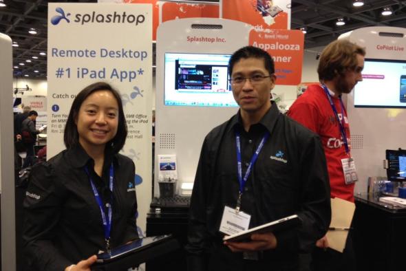 Two Splashtop employees attending a convention.