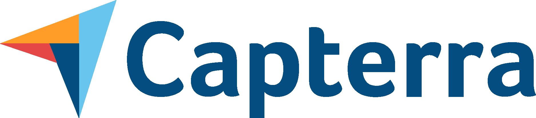 Capterra logo featuring a stylized multicolored geometric arrowhead on the left and the word Capterra in bold blue text on the right.