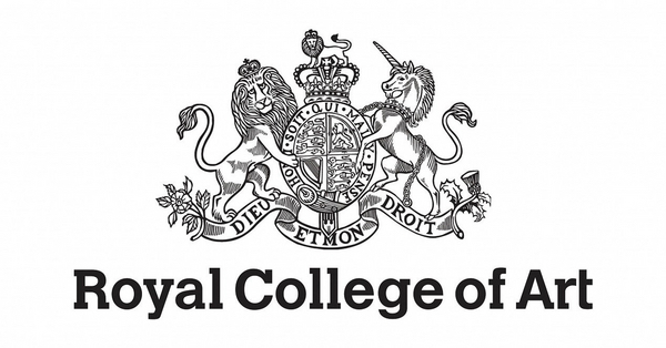 The logo of the Royal College of Art features a detailed black and white British royal coat of arms above the text Royal College of Art in bold black letters.