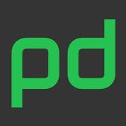 The logo for PagerDuty (a lowercase P and D in green on a black background)