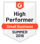 G2 High Performer Small Business Summer 2019 badge