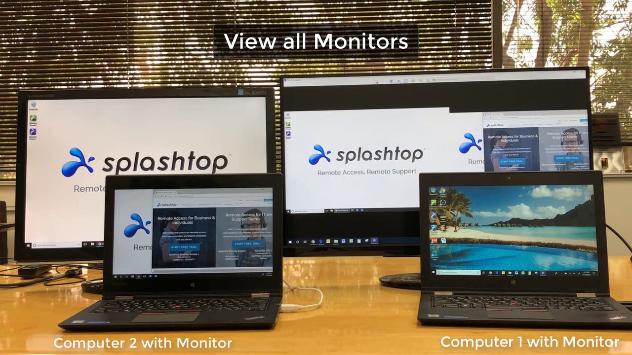 使用 Splashtop 查看多個螢幕。